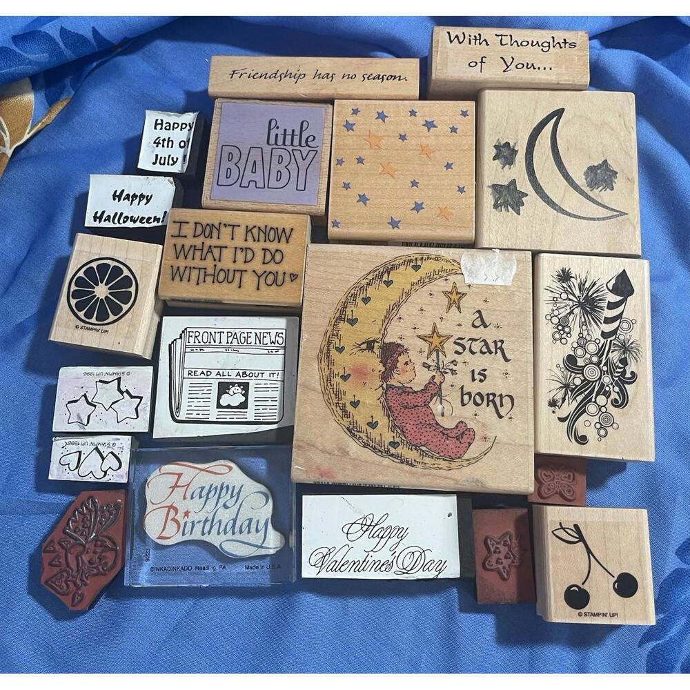 Vintage Rubber Stamps From 1995 On Up. Lot Of 20. Scrapbooking/Card Making.